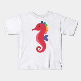 Rainbow Seahorse Kids T-Shirt